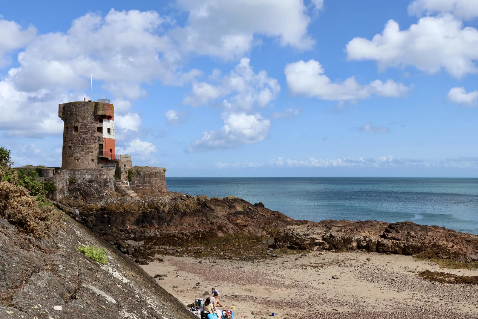 Archirondel Tower and the beach at Driftwood